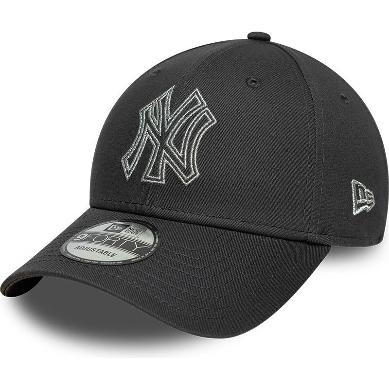 epci-curbata-gri-reglabila-9forty-metallic-outline-de-new-york-yankees-mlb-de-new-era