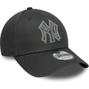 epci-curbata-gri-reglabila-9forty-metallic-outline-de-new-york-yankees-mlb-de-new-era
