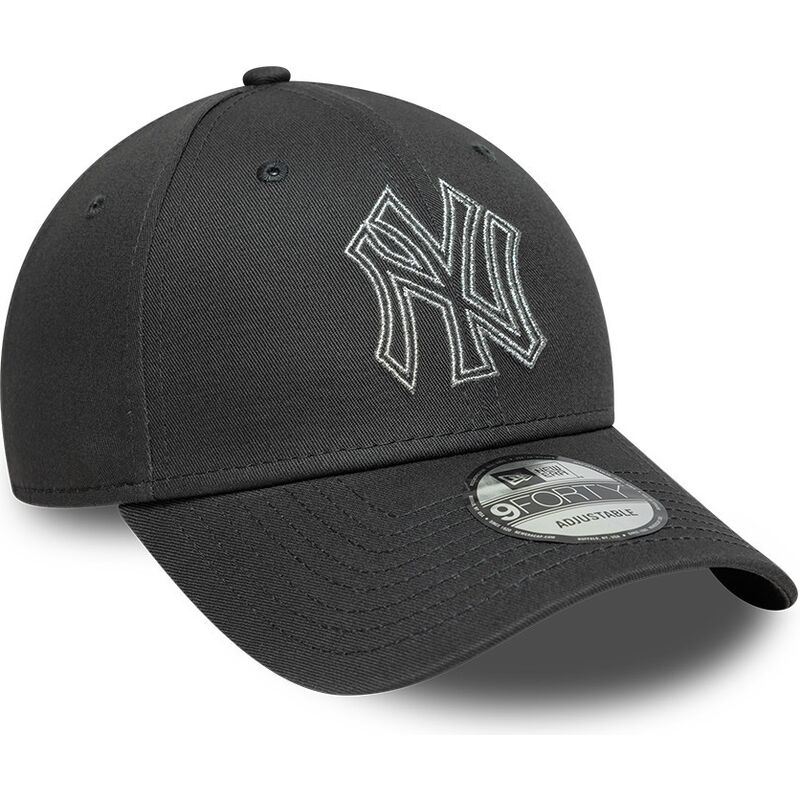 epci-curbata-gri-reglabila-9forty-metallic-outline-de-new-york-yankees-mlb-de-new-era