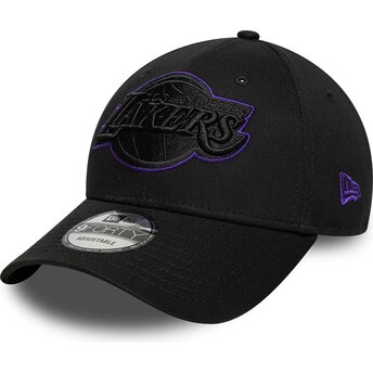 Șepci curbată negru reglabilă 9FORTY Outline de Los Angeles Lakers NBA de New Era