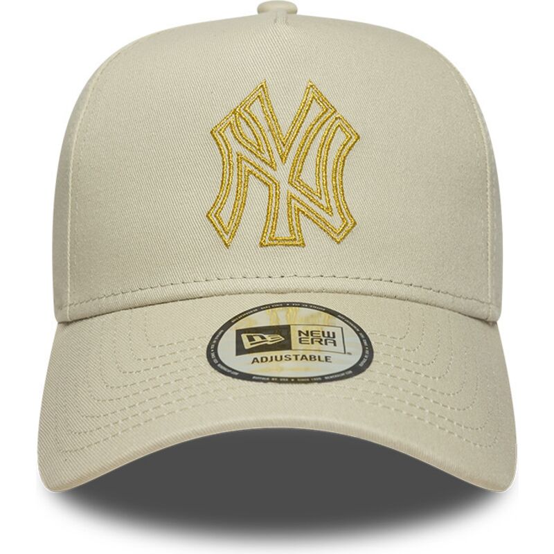 epci-curbata-bej-snapback-dorado-e-frame-metallic-outline-de-new-york-yankees-mlb-de-new-era
