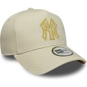 epci-curbata-bej-snapback-dorado-e-frame-metallic-outline-de-new-york-yankees-mlb-de-new-era