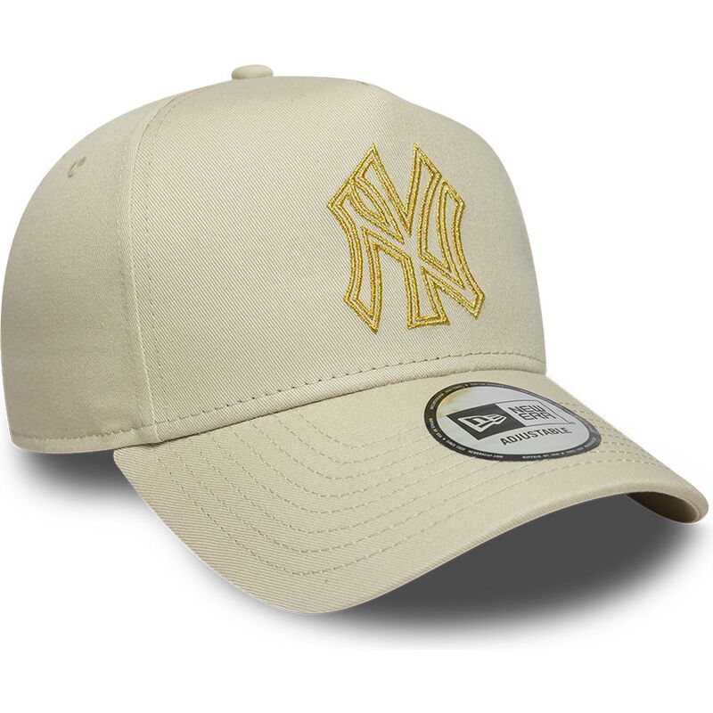 epci-curbata-bej-snapback-dorado-e-frame-metallic-outline-de-new-york-yankees-mlb-de-new-era