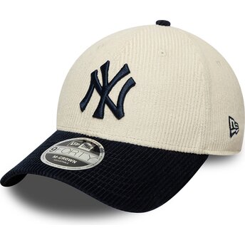 Șepci curbată bej reglabilă 9FORTY M-Crown Cord de New York Yankees MLB de New Era