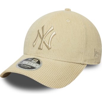 Șepci curbată bej reglabilă 9FORTY M-Crown Cord de New York Yankees MLB de New Era