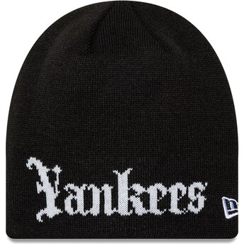 Căciuli negru Knit Skully Wordmark de New York Yankees MLB de New Era
