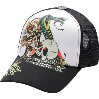 Șepci curbată negru snapback Snake And Skull de Ed Hardy