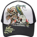 epci-curbata-negru-snapback-snake-and-skull-de-ed-hardy