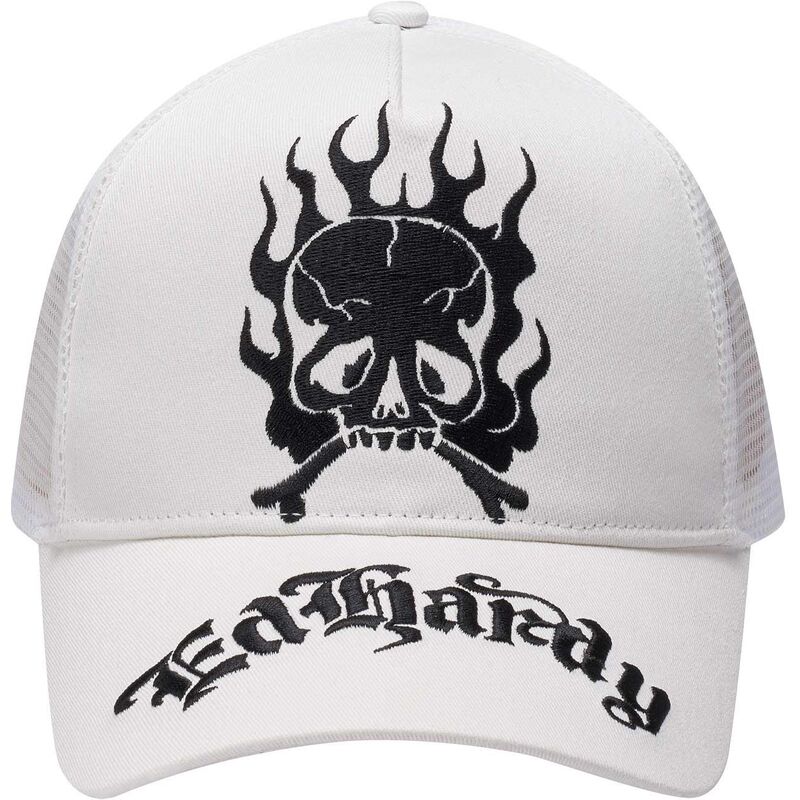 epci-curbata-alb-snapback-gothic-skull-in-flames-de-ed-hardy