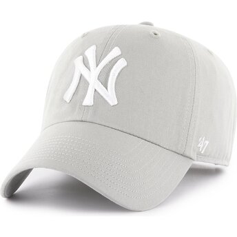 Șepci curbată gri reglabilă Clean Up No Loop Label de New York Yankees MLB de 47 Brand