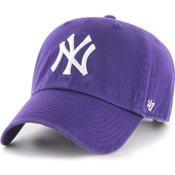 Șepci curbată violet reglabilă Clean Up No Loop Label de New York Yankees MLB de 47 Brand