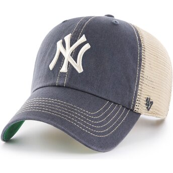 Șepci curbată gri snapback Clean Up Trawler Vintage Navy de New York Yankees MLB de 47 Brand