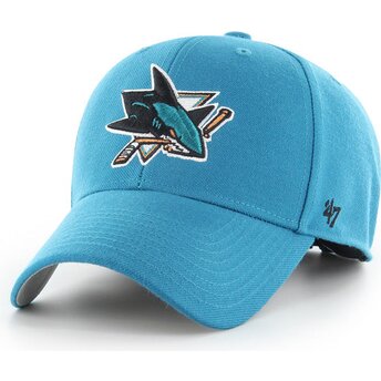 Șepci curbată albastru reglabilă MVP Dark Teal de San Jose Sharks NHL de 47 Brand