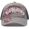 epci-curbata-gri-snapback-floral-tattoo-city-vintage-wash-de-ed-hardy