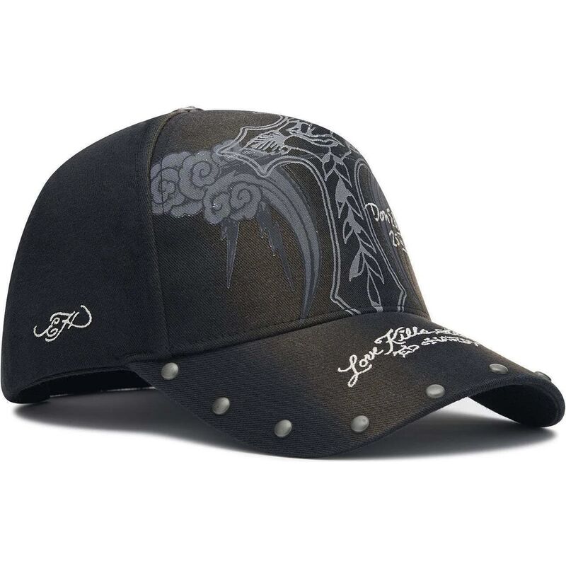 epci-curbata-negru-reglabila-storming-rose-washed-de-ed-hardy