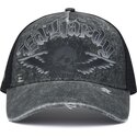 epci-curbata-gri-snapback-flaming-gothic-skull-washed-de-ed-hardy