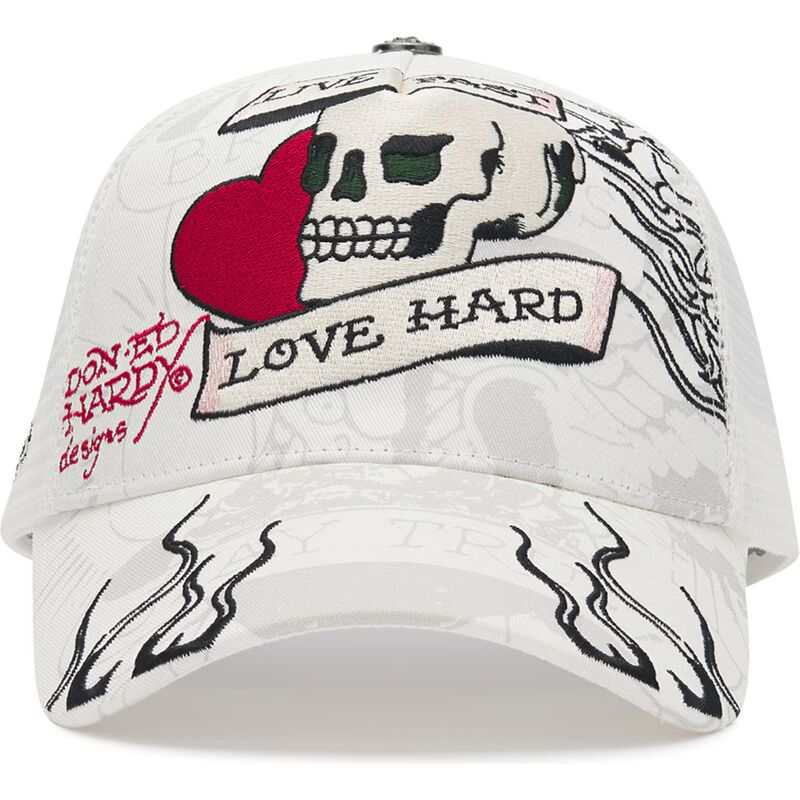 epci-curbata-alb-snapback-live-fast-love-hard-de-ed-hardy