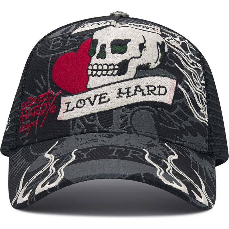 epci-curbata-negru-snapback-live-fast-love-hard-de-ed-hardy