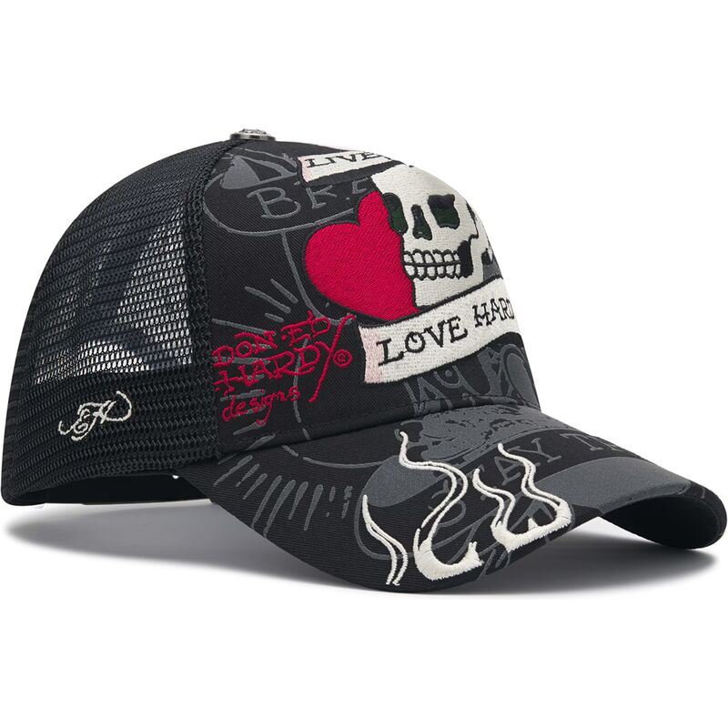 epci-curbata-negru-snapback-live-fast-love-hard-de-ed-hardy
