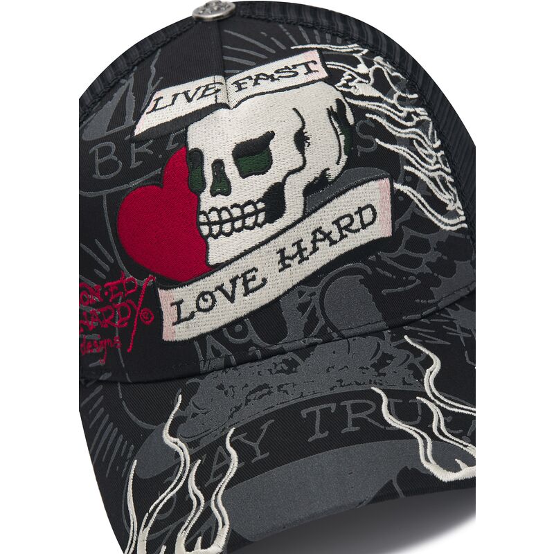 epci-curbata-negru-snapback-live-fast-love-hard-de-ed-hardy