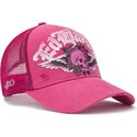 epci-curbata-roz-snapback-flaming-gothic-skull-washed-de-ed-hardy