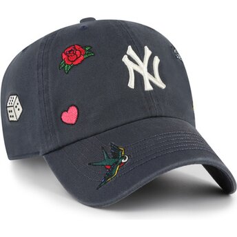 Șepci curbată bleumarin reglabilă Clean Up Multi Scatter de New York Yankees MLB de 47 Brand