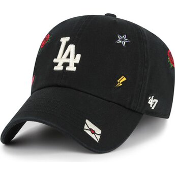 Șepci curbată negru reglabilă Clean Up Multi Scatter de Los Angeles Dodgers MLB de 47 Brand