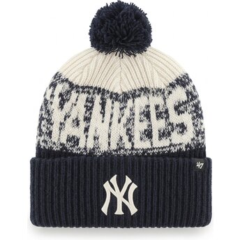 Căciuli pompon bleumarin Bone Chill Cuff Knit de New York Yankees MLB de 47 Brand