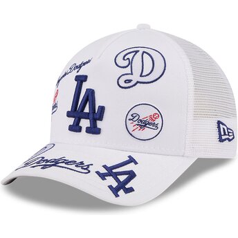 Șepci curbată alb snapback 9FORTY M-Crown A Frame All Over de Los Angeles Dodgers MLB de New Era