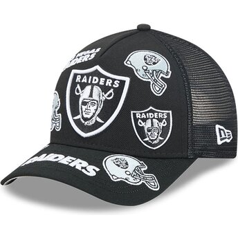 Șepci curbată negru snapback 9FORTY M-Crown A Frame All Over de Las Vegas Raiders NFL de New Era