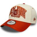 epci-curbata-bej-snapback-e-frame-wordmark-suede-de-new-york-yankees-mlb-de-new-era
