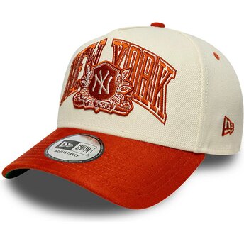 Șepci curbată bej snapback E Frame Wordmark Suede de New York Yankees MLB de New Era