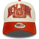 epci-curbata-bej-snapback-e-frame-wordmark-suede-de-new-york-yankees-mlb-de-new-era