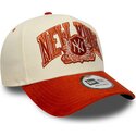 epci-curbata-bej-snapback-e-frame-wordmark-suede-de-new-york-yankees-mlb-de-new-era