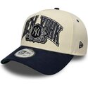 epci-curbata-bej-snapback-e-frame-wordmark-suede-de-new-york-yankees-mlb-de-new-era