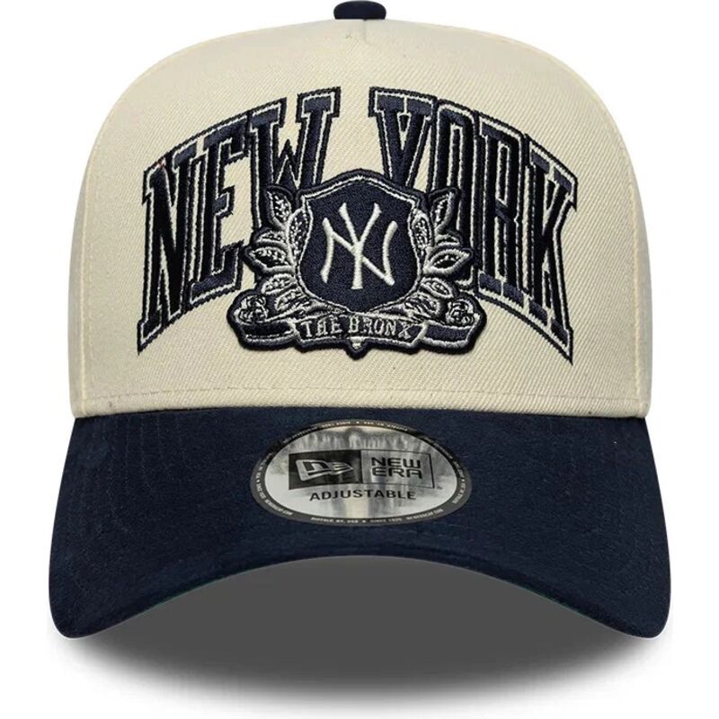 epci-curbata-bej-snapback-e-frame-wordmark-suede-de-new-york-yankees-mlb-de-new-era