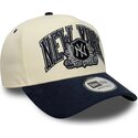 epci-curbata-bej-snapback-e-frame-wordmark-suede-de-new-york-yankees-mlb-de-new-era