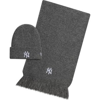 Căciuli gri bufanda Knit Set de New York Yankees MLB de New Era