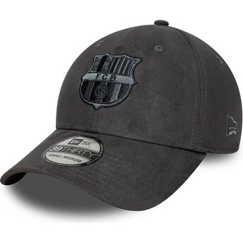 Șepci curbată gri fitted 39THIRTY Faux Suede de FC Barcelona LALIGA de New Era