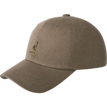 Șepci curbată gri reglabilă Washed Baseball Smog de Kangol