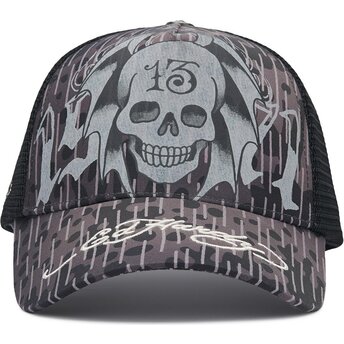 Șepci curbată negru snapback 13 Skull de Ed Hardy