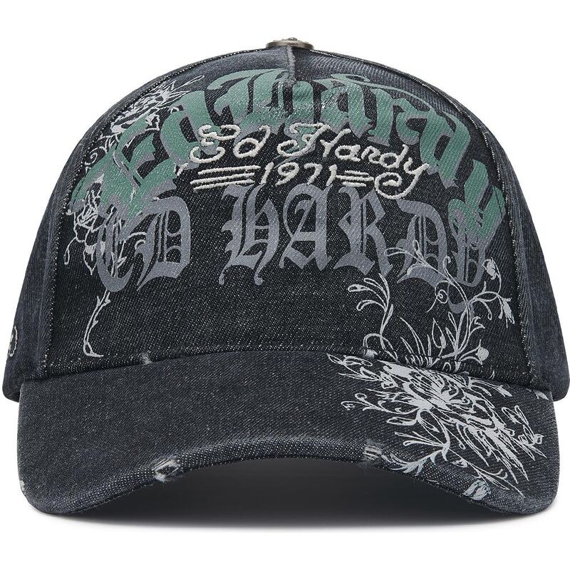 epci-curbata-negru-reglabila-distressed-floral-gothic-de-ed-hardy