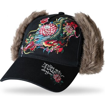 Șepci curbată negru fitted Crawling Trapper de Ed Hardy