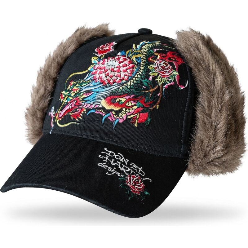 epci-curbata-negru-fitted-crawling-trapper-de-ed-hardy