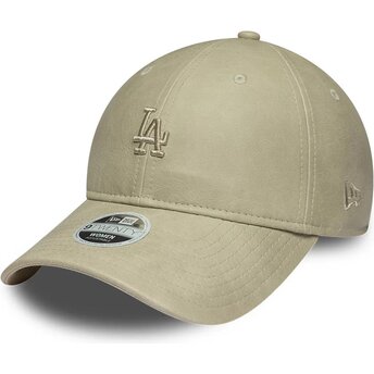 Șepci curbată bej reglabilă 9TWENTY Washed PU de Los Angeles Dodgers MLB de New Era