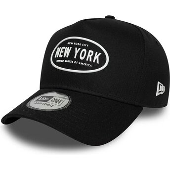 Șepci curbată negru snapback 9FORTY E Frame Rubber de New York de New Era