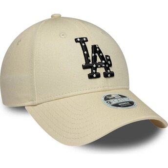 Șepci curbată bej reglabilă 9FORTY Infill de Los Angeles Dodgers MLB de New Era