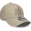 epci-curbata-bej-reglabila-9forty-pu-weave-de-new-york-yankees-mlb-de-new-era