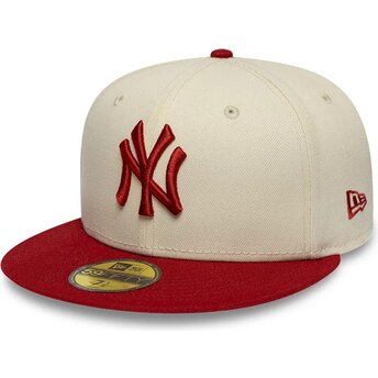 Șepci plată bej fitted 59FIFTY League Essential de New York Yankees MLB de New Era