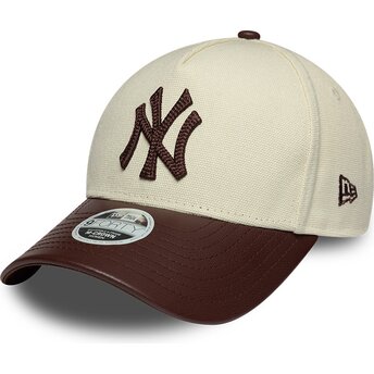 Șepci curbată bej reglabilă 9FORTY M-Crown Fabric Mix de New York Yankees MLB de New Era